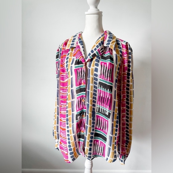 Teddi Tops - Vintage Patterned Button Up
